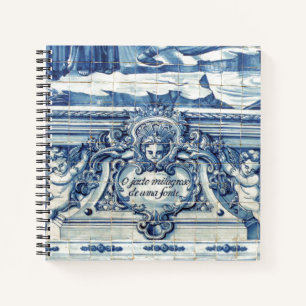 Cuaderno Azulejos azules portugueses con dos ángeles