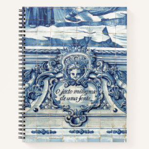Cuaderno Azulejos azules portugueses con dos ángeles