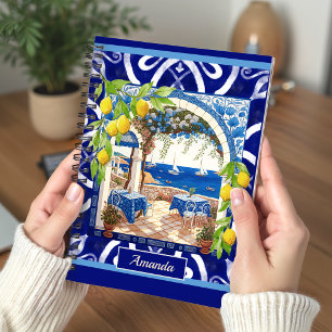Cuaderno Azulejos de Citricos Azules de Mayólica Mediterrán