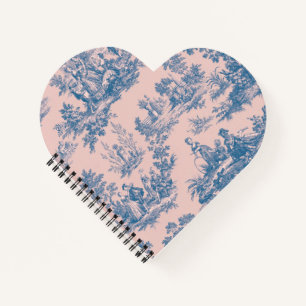 Cuaderno Azulejos de jouy azul y rosa elegante