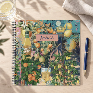 Cuaderno Azulejos Florales Citricos de Naranja Siciliana Ch