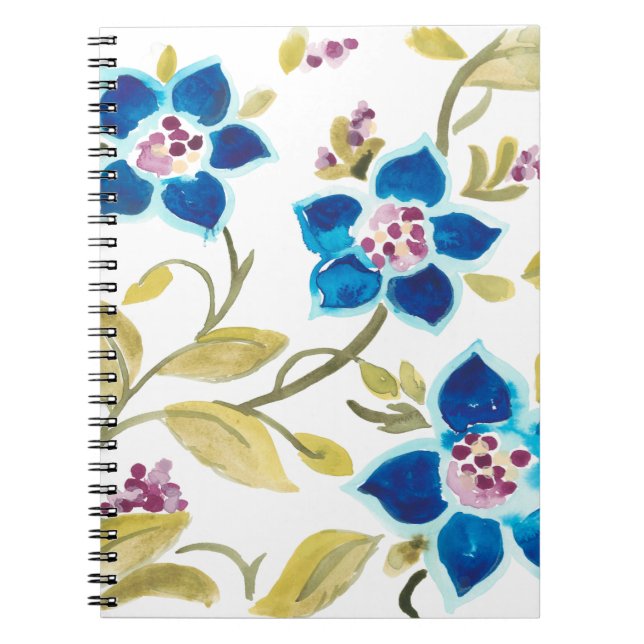 Cuaderno Azulejos florales de abadía - Flores azules (Frente)