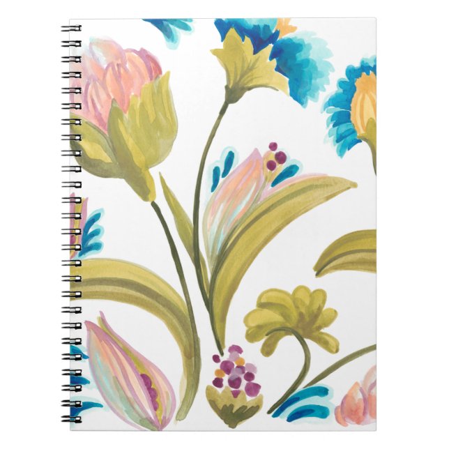 Cuaderno Azulejos florales de abadía - Flores de primavera (Frente)