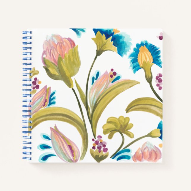 Cuaderno Azulejos florales de abadía - Flores de primavera (Anverso)