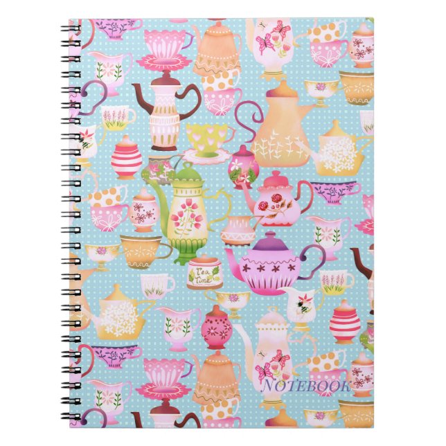 Cuaderno Azules de tetera y de tazas (Frente)