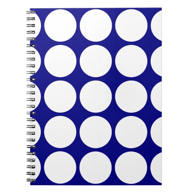Cuaderno Azules marinos con los lunares blancos grandes (Frente)