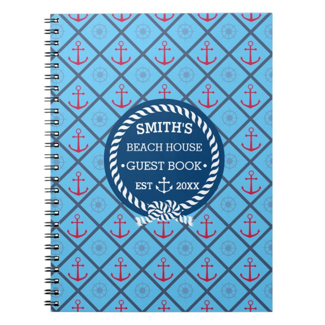 Cuaderno Azules turquesas de la pensión de la casa de playa (Frente)