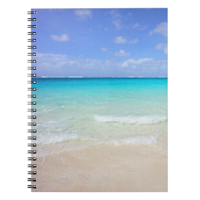 Cuaderno Azure Blue Caribbean Tropical Beach (Frente)