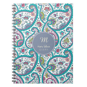Cuaderno B Persian  Boteh Paisley Pattern Monogram Diary N