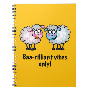 Cuaderno Baa-rilliant - Lindo par de ovejas de dibujos anim