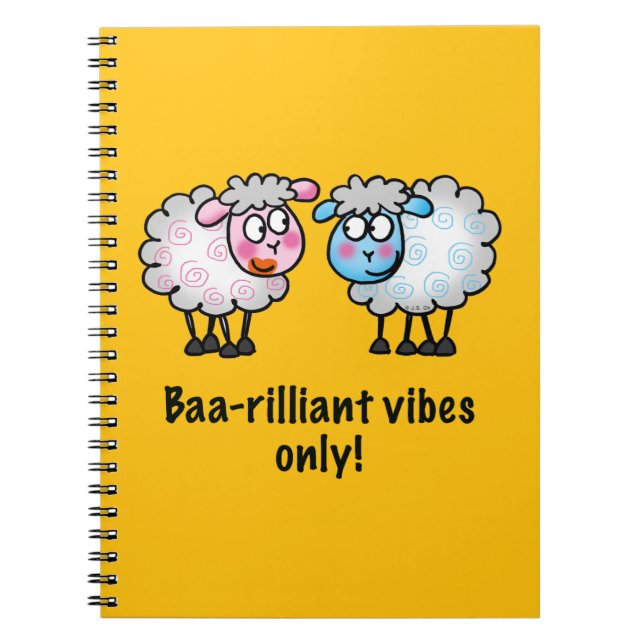 Cuaderno Baa-rilliant - Lindo par de ovejas de dibujos anim (Frente)