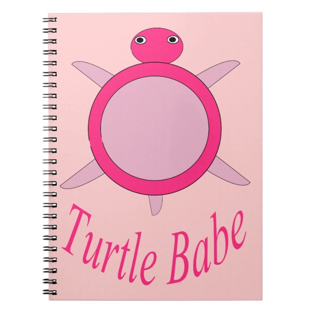 Cuaderno Babe de tortuga rosada lindo (Frente)