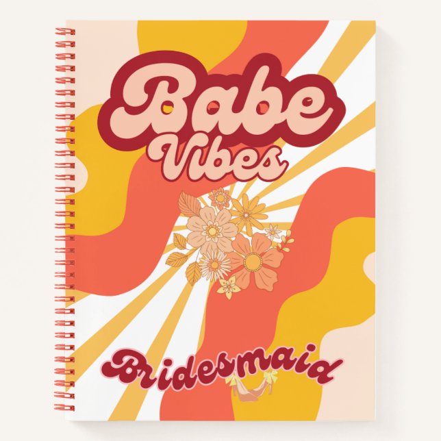 Cuaderno Babe Vibes Retro Bridal Party Notebook (Anverso)