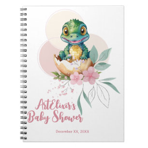 Cuaderno Baby Alligator Hatching Floral Baby Shower
