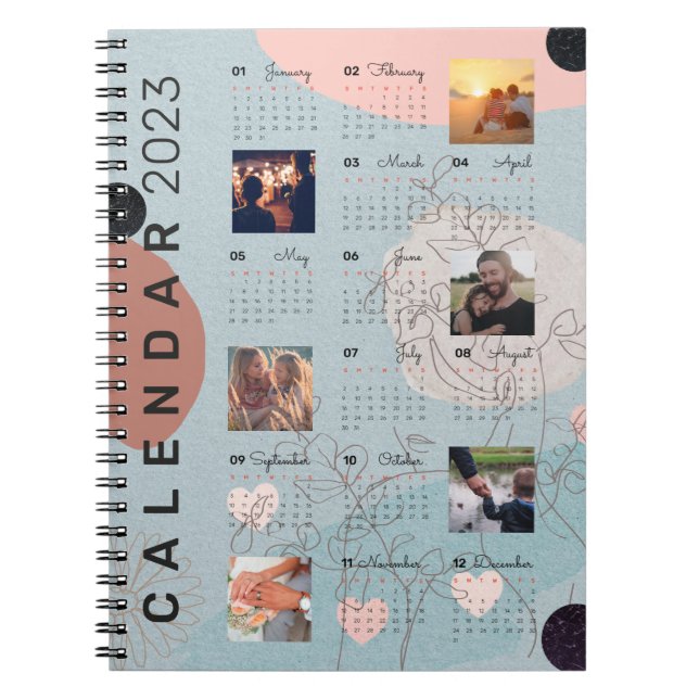 Cuaderno Baby Blue 2023 Calendar journal , 6 fotos de perso (Frente)