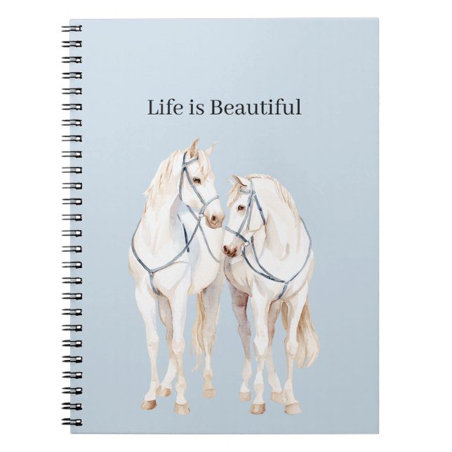 Cuaderno Baby Blue White Horses (Frente)