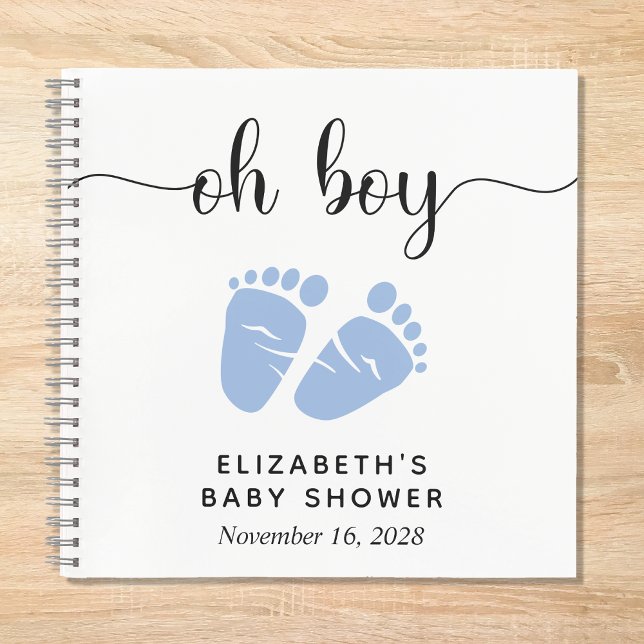Cuaderno Baby Boy Shower Blue Feet Guest Book (Subido por el creador)