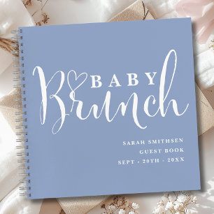 Cuaderno Baby Brunch Shower Boys Dusty Blue Guest Book