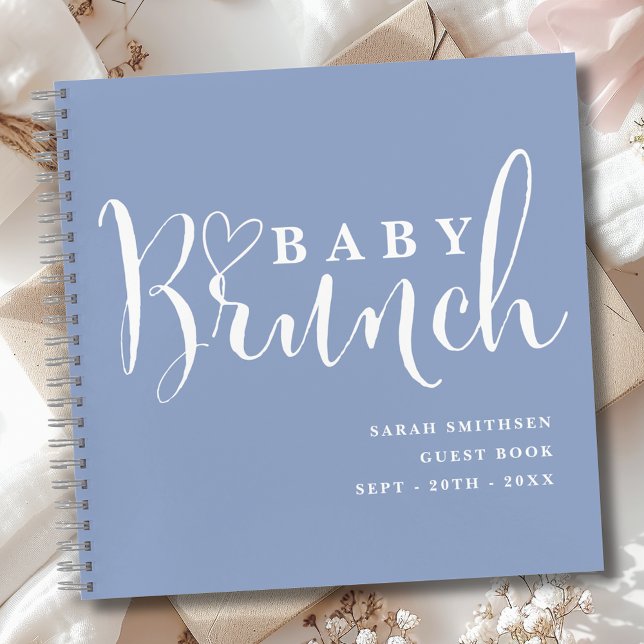 Cuaderno Baby Brunch Shower Boys Dusty Blue Guest Book (Subido por el creador)