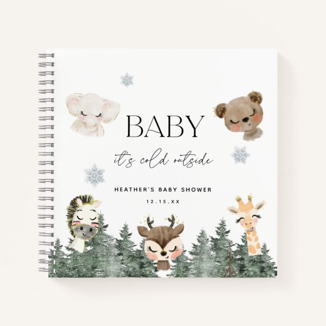 Cuaderno Baby It's Cold fuera de Baby Shower Guestbook (Anverso)