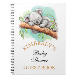 Cuaderno Baby Koala Baby Shower Personalizado Guest Book