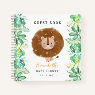 Cuaderno Baby Lion Wild Baby Shower Guest Book