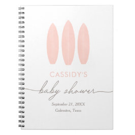Cuaderno Baby on Board Pink Surf Baby Shower Guest Book