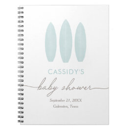 Cuaderno Baby on Board Surfboard Baby Shower Guest Book