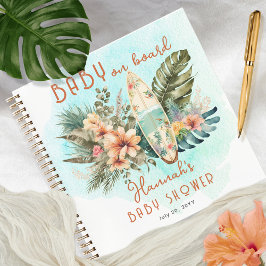 Cuaderno Baby on Board Tropical Surf Baby Shower Guest Book