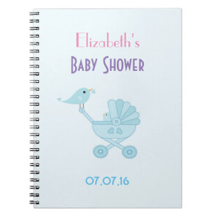 Cuaderno Baby Shower Baby and Mommy Bluebirds