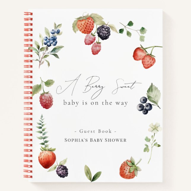 Cuaderno Baby Shower Chica Berry Sweet Berries (Anverso)