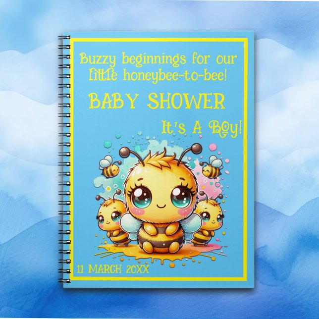 Cuaderno Baby Shower de abeja de miel de abeja a abeja | (Subido por el creador)