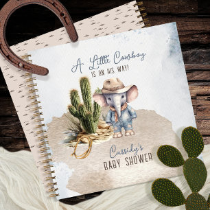 Cuaderno Baby Shower de Elephant Cowboy Western