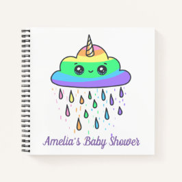 Cuaderno Baby Shower de la nube arcoiris de Unicornio