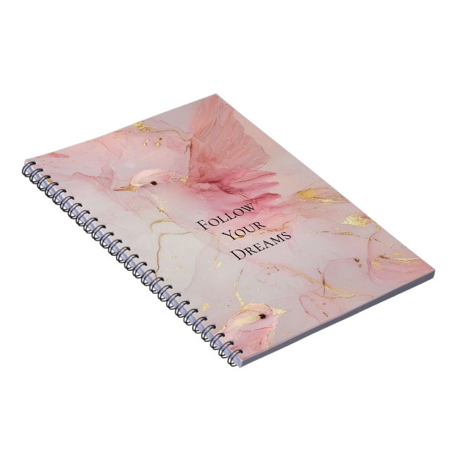 Cuaderno Baby Shower Gold Rubor Pink Birds (Lado Derecho)