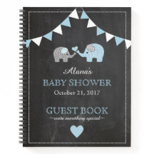 Baby Shower Guest Book Chalkboard Look Elephants