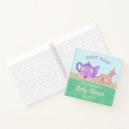 Cuaderno Baby Shower Guest Book Cute Unicorn Tea Fiesta