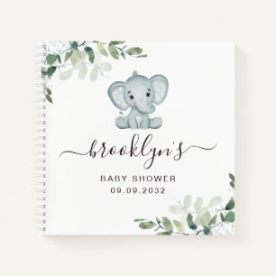 Cuaderno Baby Shower Guest Book   Eucalyptus elefante