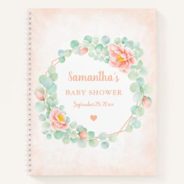 Cuaderno Baby Shower Guest Book Eucalyptus Floral Wreath