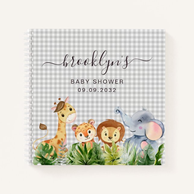 Cuaderno Baby Shower Guest Book | Gengala de Gingham (Anverso)