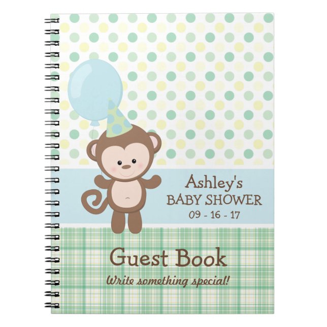 Cuaderno Baby Shower Guest Book - Mono (Frente)