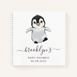 Cuaderno Baby Shower Guest Book | Pingüino gris