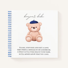 Cuaderno Baby Shower Guestbook Bonjour Bebe French