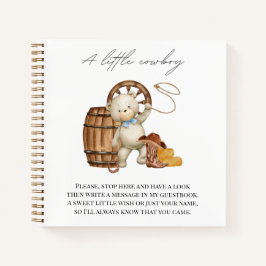 Cuaderno Baby Shower Guestbook Cowboy Rustic Country