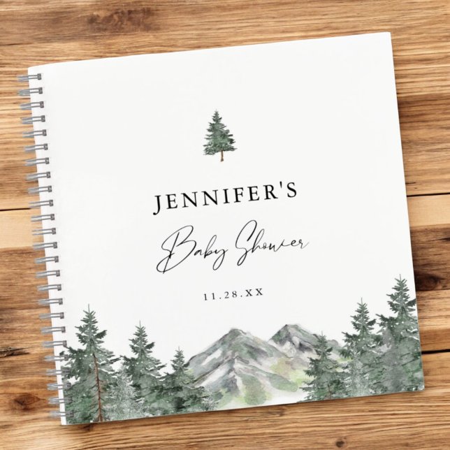Cuaderno Baby Shower Guestbook de Woodland Mountain (Subido por el creador)