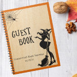 Cuaderno Baby Shower Halloween Witch Guest Book<br><div class="desc">Este diseño puede ser personalizado en el área proporcionada cambiando la foto y/o el texto. O puede personalizarse haciendo clic en Personalizar esta plantilla y, a continuación, eligiendo la opción de hacer clic en el personalizar y eliminando o cambiando el color del fondo, agregando texto, cambiando el color o estilo...</div>
