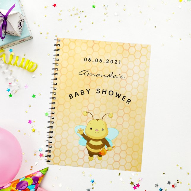 Cuaderno Baby Shower lindo bumble bee honeycomb (Subido por el creador)