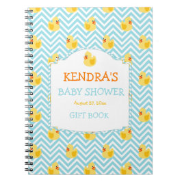 Cuaderno Baby Shower neutral de género de duck de caucho