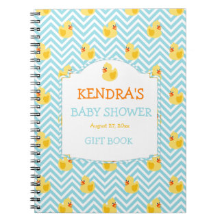 Cuaderno Baby Shower neutral de género de duck de caucho