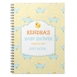 Cuaderno Baby Shower neutral de género de duck de caucho